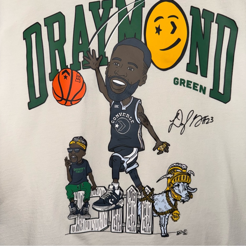 Rare Converse Gender Free Draymond Green Men's Golden State Warriors Shirt  XL